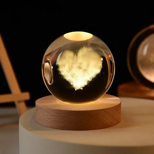 Glass Globe LED Warm Night Lamp