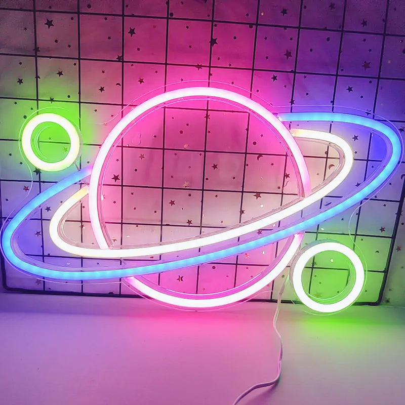 Planet Shape Neon Wall Light