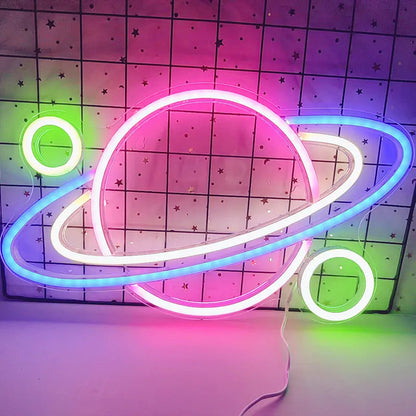 Planet Shape Neon Wall Light