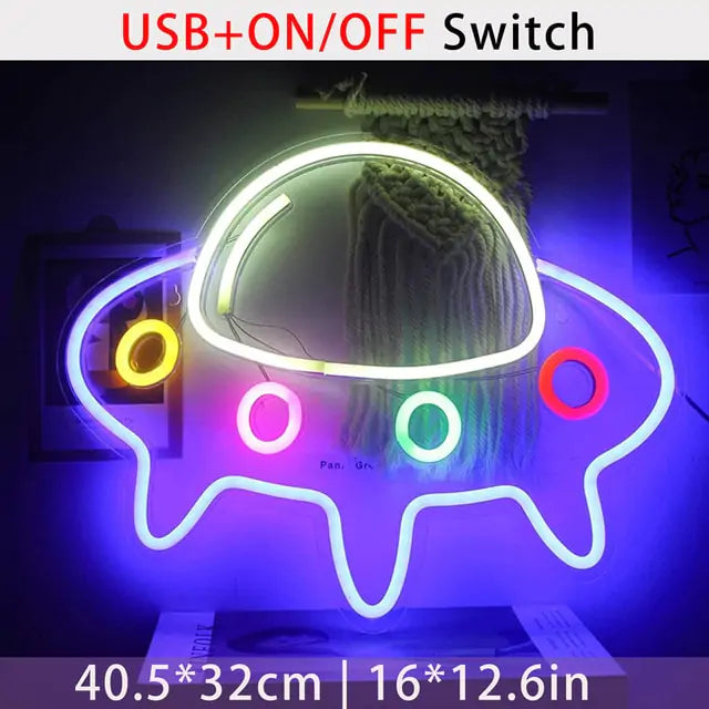 Planet Shape Neon Wall Light