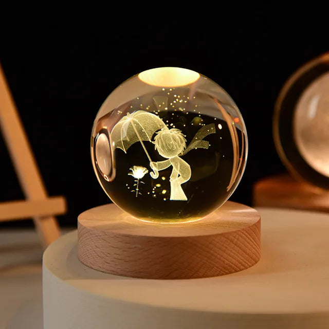 Glass Globe LED Warm Night Lamp