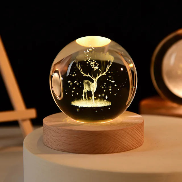 Glass Globe LED Warm Night Lamp