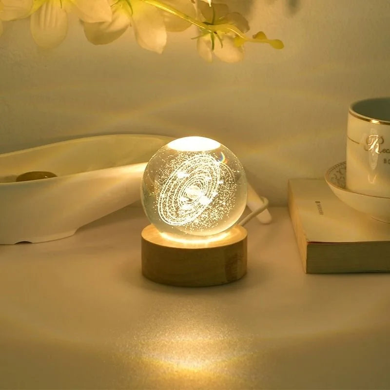 Glass Globe LED Warm Night Lamp