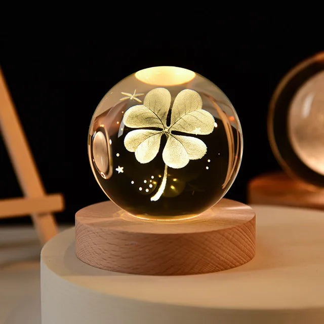 Glass Globe LED Warm Night Lamp