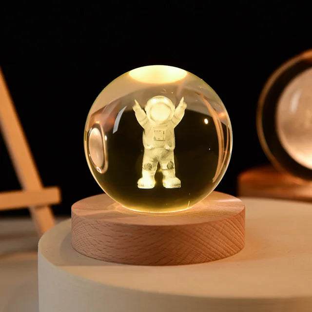 Glass Globe LED Warm Night Lamp